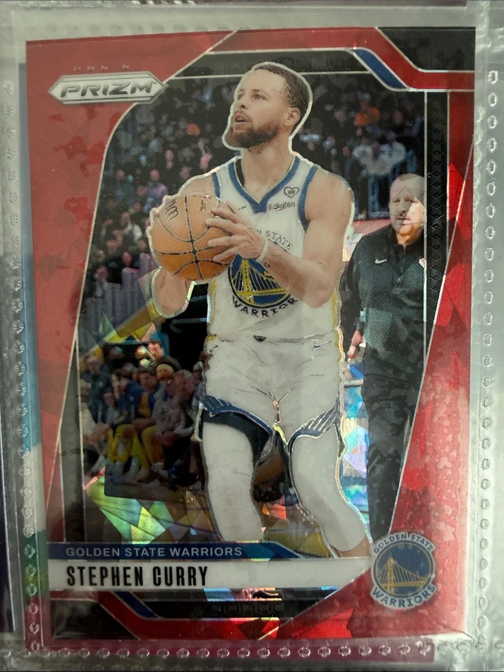 Stephen Curry Basketball Trading Card - Red Prizm Design
